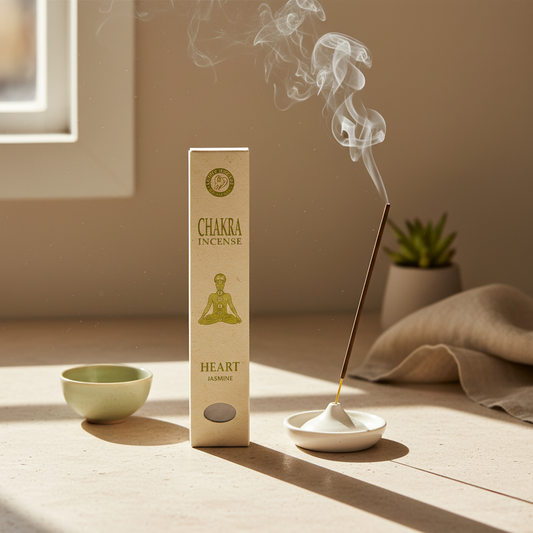 Heart Chakra Incense - Jasmine Incense Stick from Nepal styled with delicate flowers, reflecting love, compassion and emotional serenity