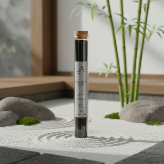 Tube of skincare product on a minimalist garden setting with rocks and bamboo.