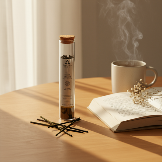 Golden Offering – NIVRA Collection Tibetan Nagchampa Incense (18 Sticks, ~60 mins)