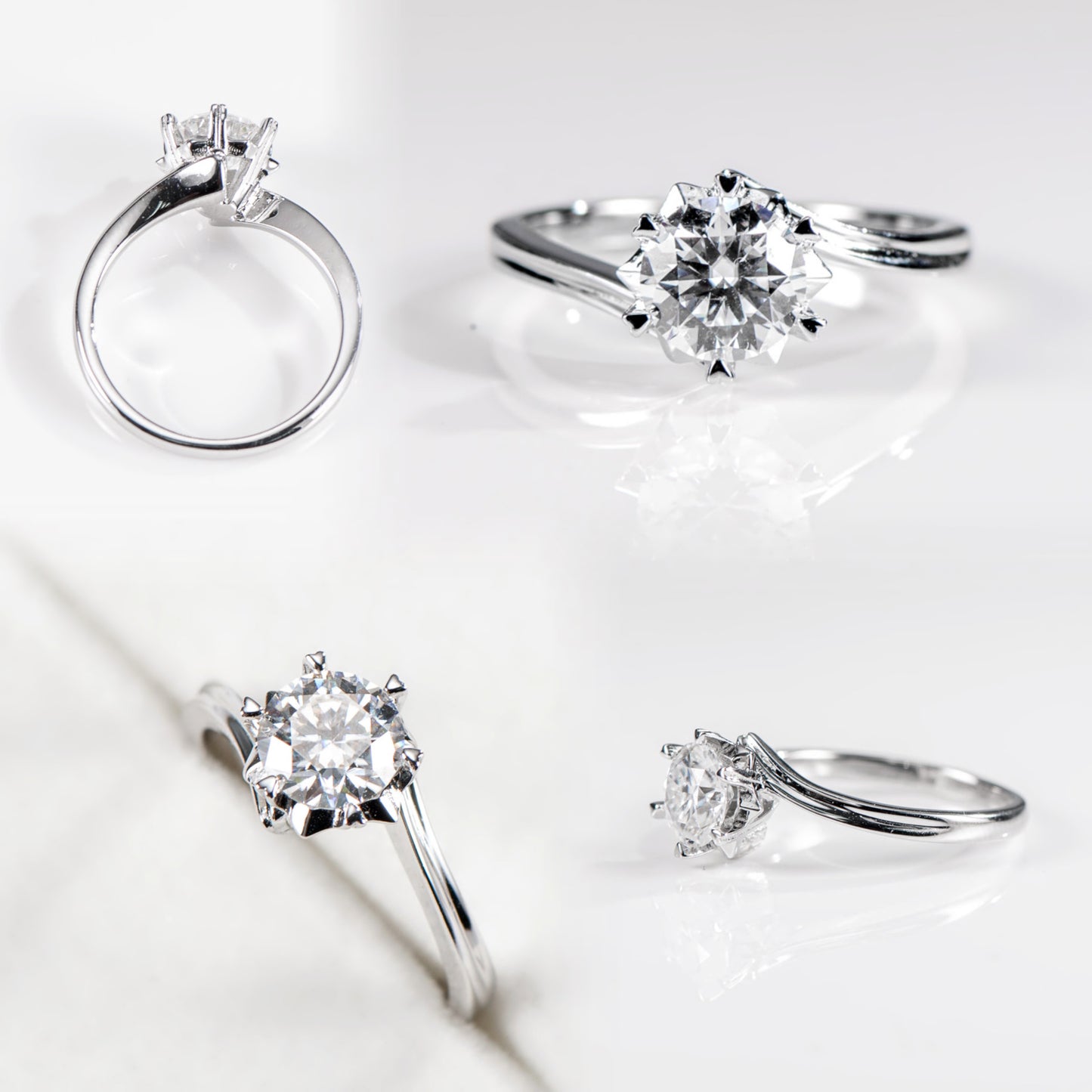 The Starburst – Round Brilliant Lab Diamond Ring with Star Crown in 925 Silver – TY-R-032 – Image 5