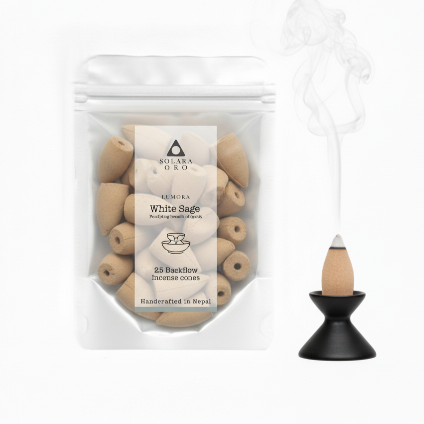 White Sage – LUMORA Collection Backflow Incense Cones (25 Cones)