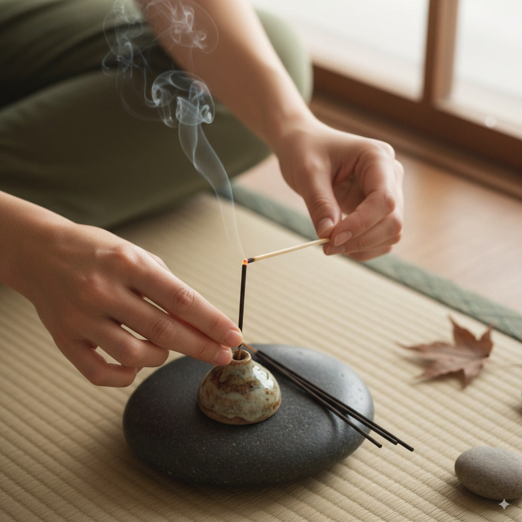 Variety of incense forms, including sticks, cones, and ropes, symbolizing the full range of Solara Oro incense products.