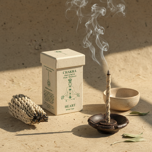 Chakra Rope Incense – Heart (White Sage)