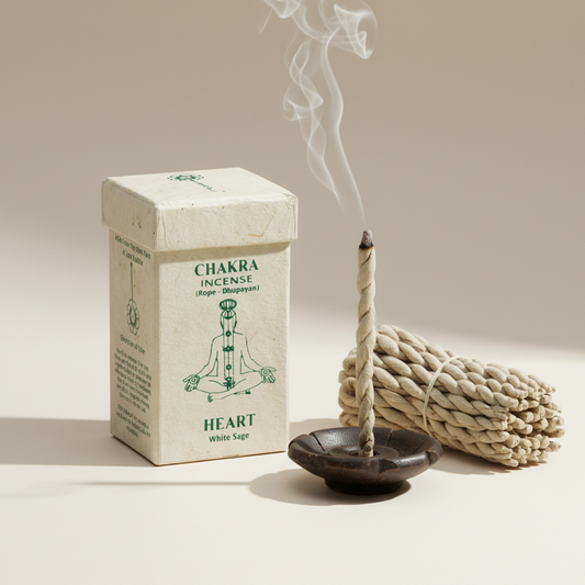 Chakra Rope Incense – Heart (White Sage)