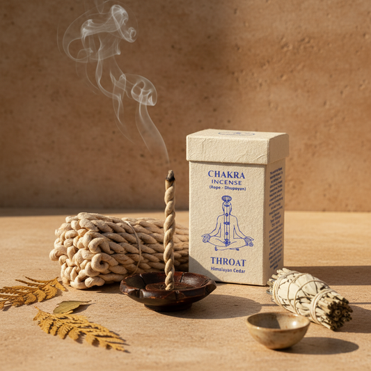 Chakra Rope Incense – Throat (Himalayan Cedar)