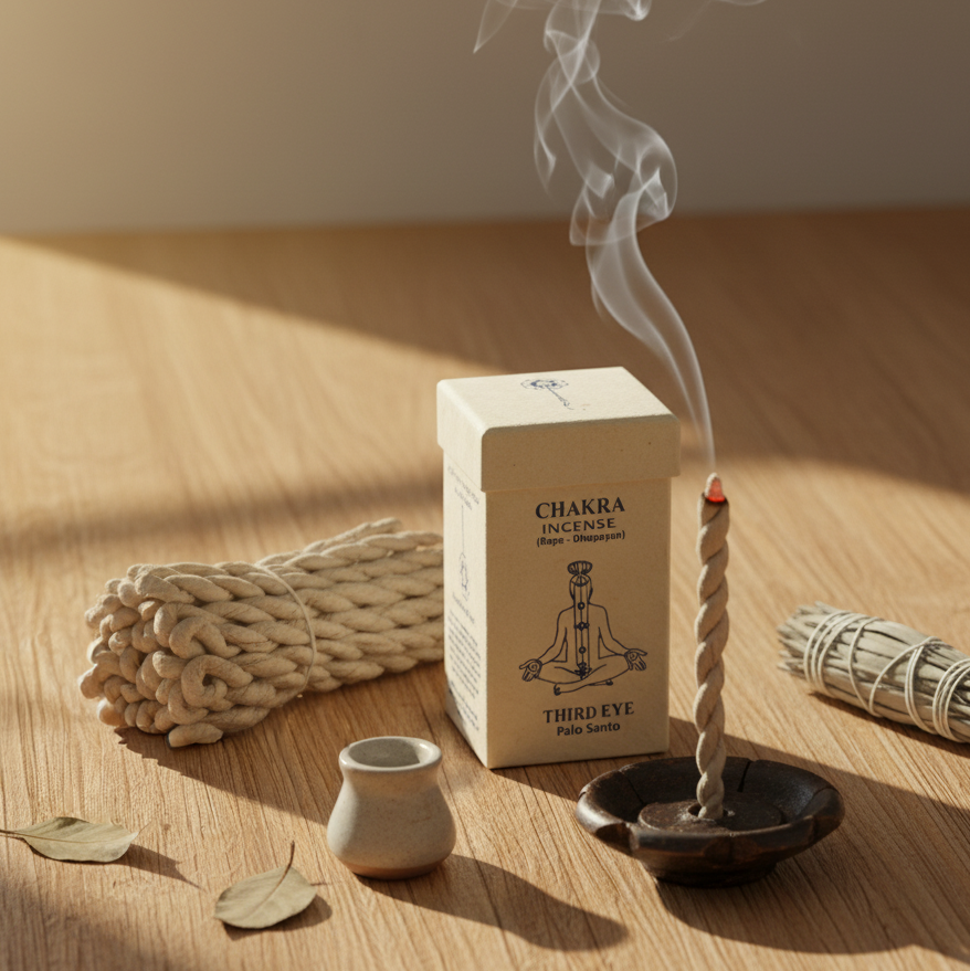 Chakra Rope Incense – Third Eye (Palo Santo)