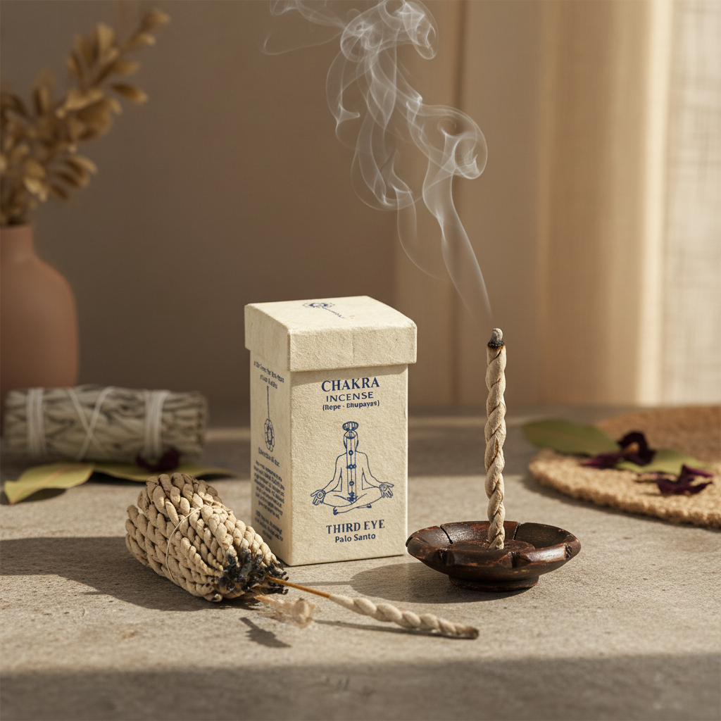 Chakra Rope Incense – Third Eye (Palo Santo)