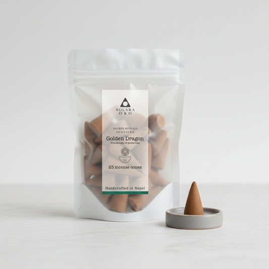Golden Dragon – SENTIERE: SACRED RITUALS Incense Cones (25 Cones, ~20 mins each)