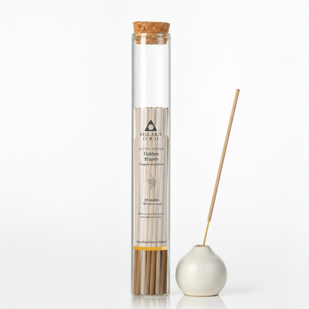 Golden Prayer – RITUAL BLOOM Collection Nepalese Incense Sticks (25 Sticks)