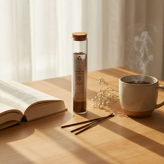Golden Veil – NIVRA Collection Tibetan Saffron Incense (18 Sticks, ~60 mins)