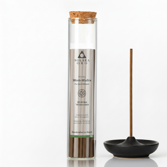 Moon Mudra – NIVRA Collection Tibetan Mugwort Incense (18 Sticks, ~60 mins)
