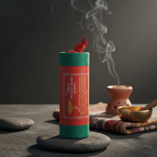 Incense stick with smoke on a dark background