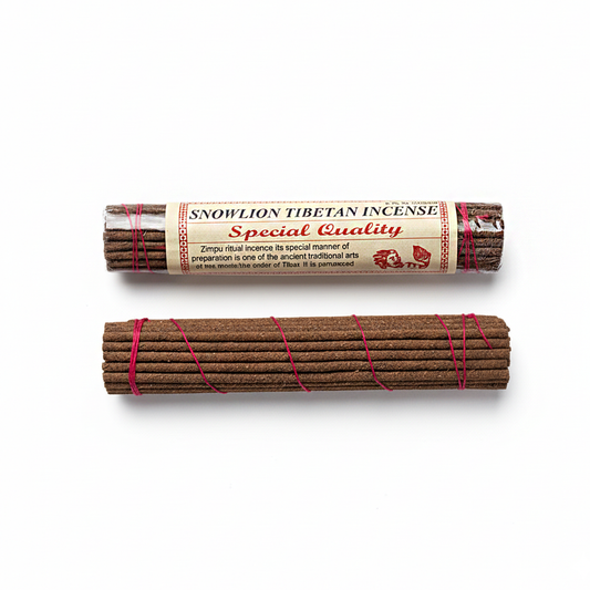 Snowlion Tibetan Incense with packaging on a white background