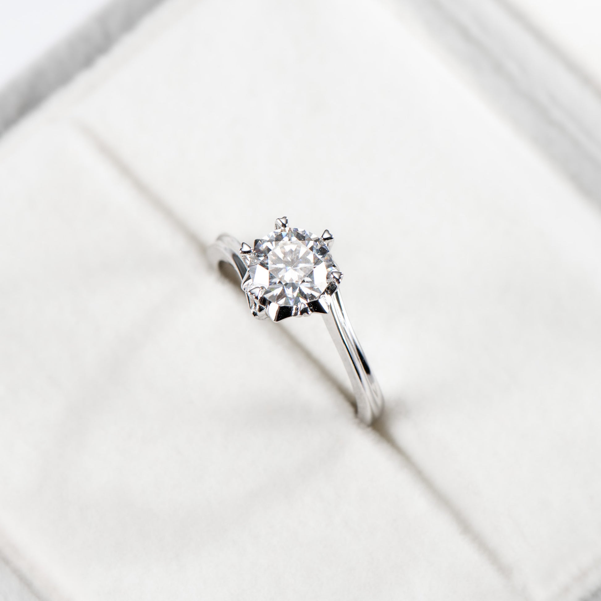 Diamond ring on a white background