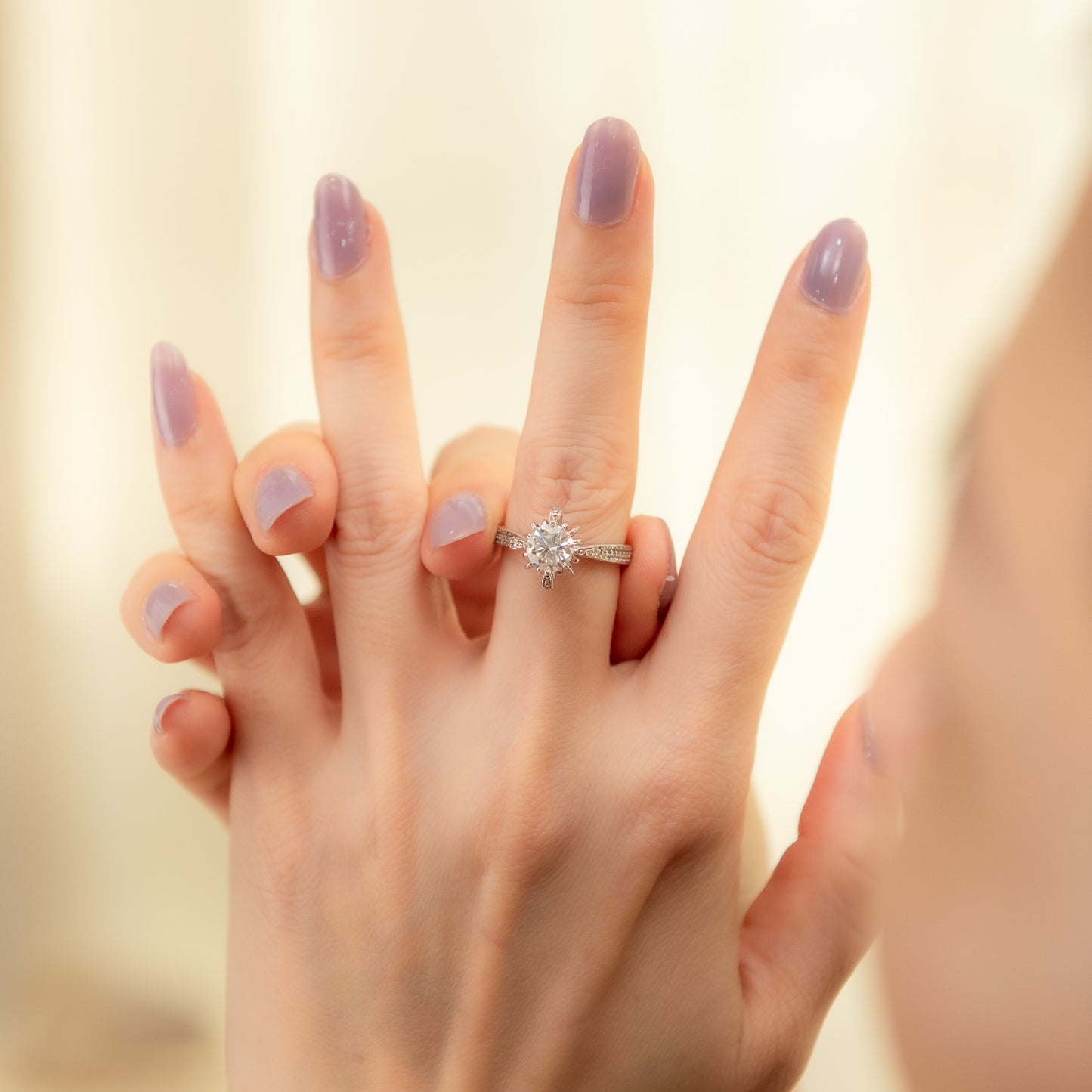 The Rose Crown – Round Brilliant Lab Diamond Vintage Floral Crown Ring in 925 Silver – TY-R-037 – Image 11