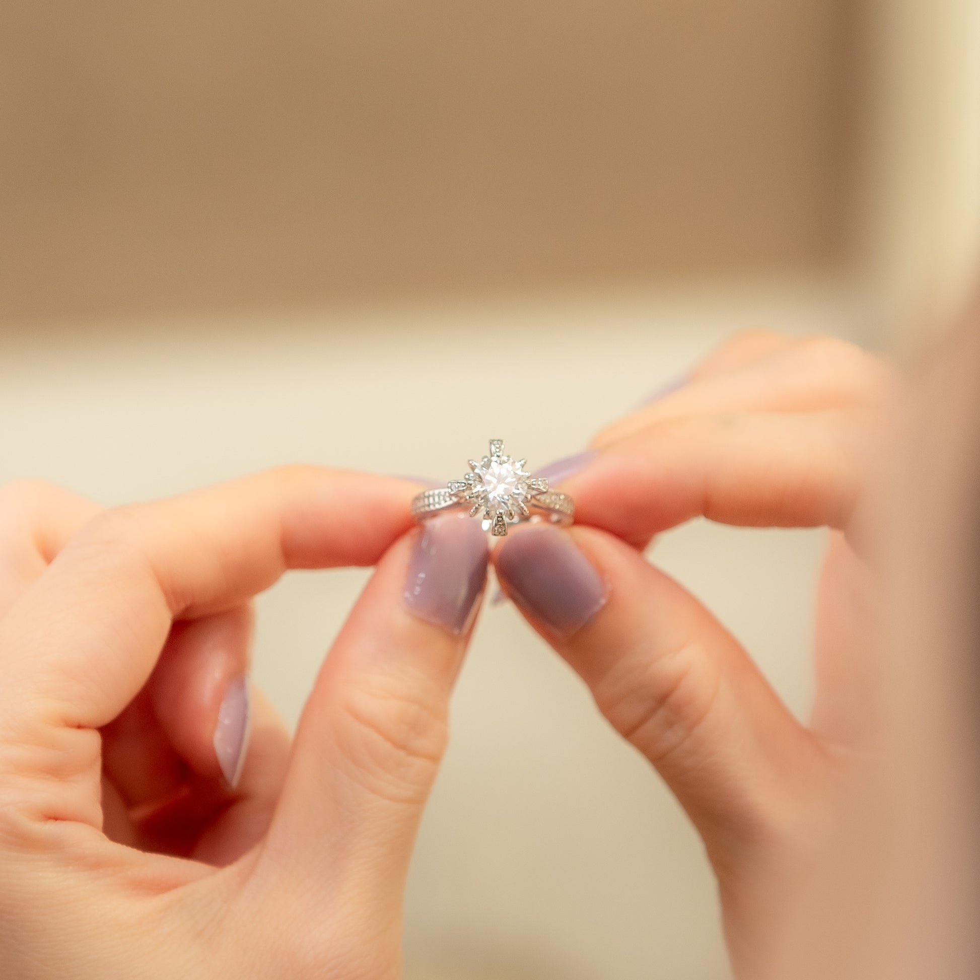 The Rose Crown – Round Brilliant Lab Diamond Vintage Floral Crown Ring in 925 Silver – TY-R-037 – Image 12
