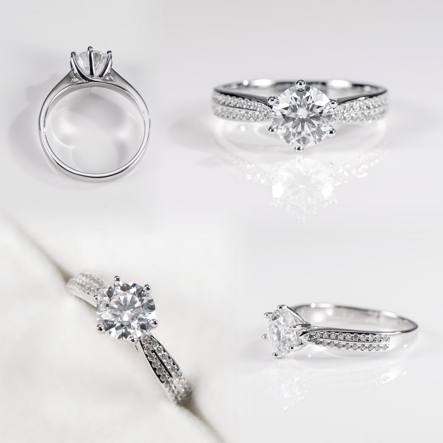 The Classic – Round Brilliant Lab Diamond Six-Prong Solitaire in 925 Silver – TY-R-039 – Image 5