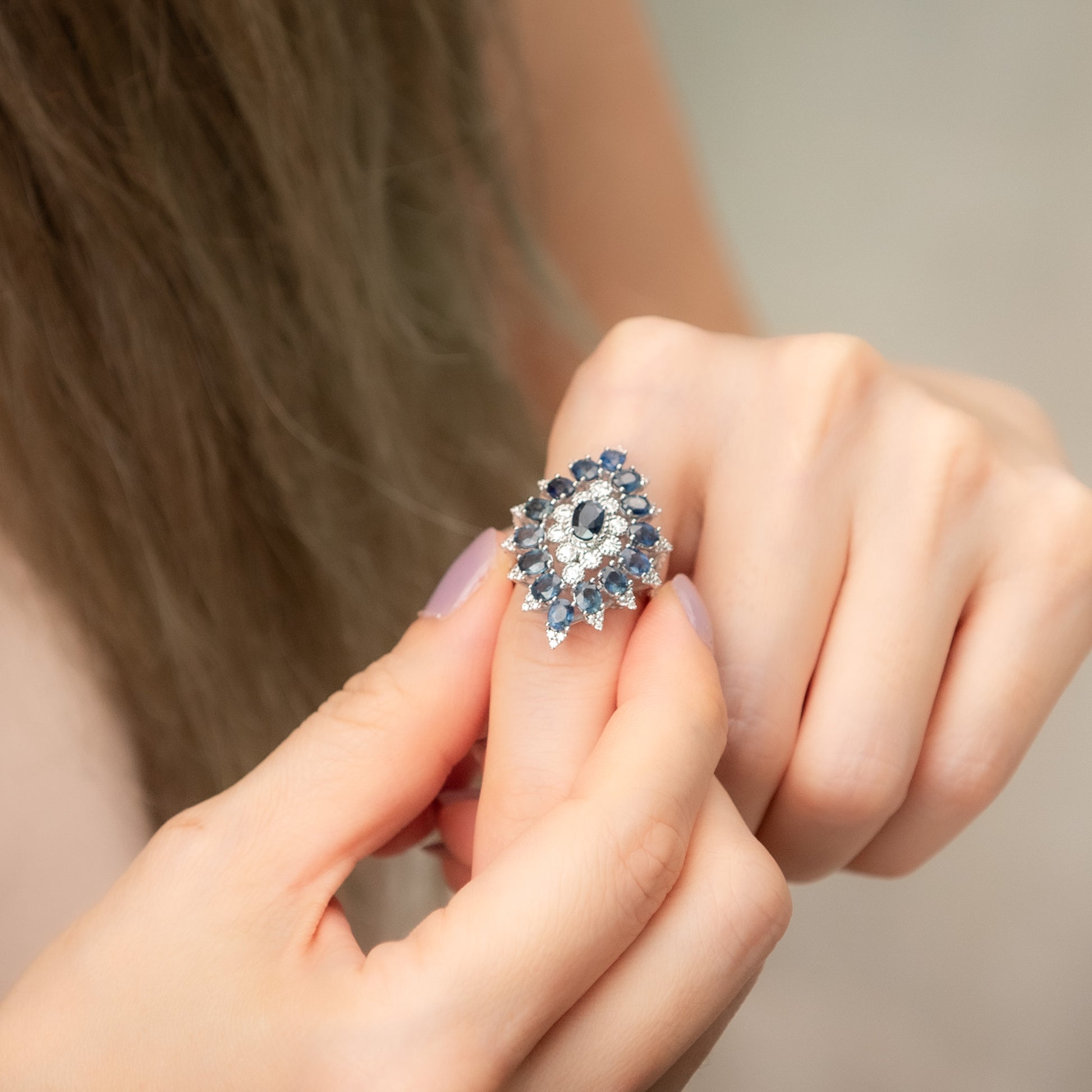 The Midnight Jewel - Sapphire Ring 925 Silver