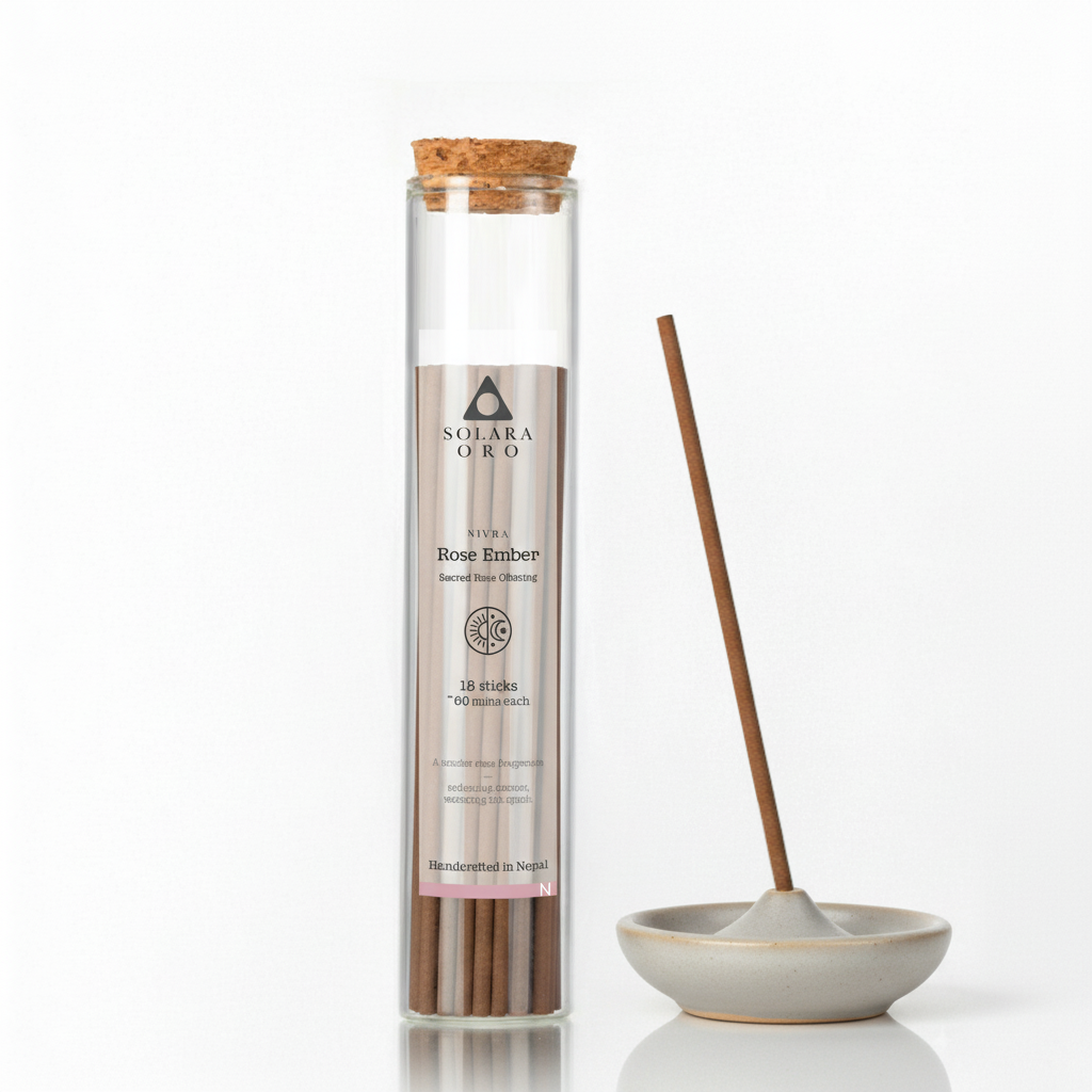 Rose Ember – NIVRA Collection Tibetan Rose Incense (18 Sticks, ~60 mins)
