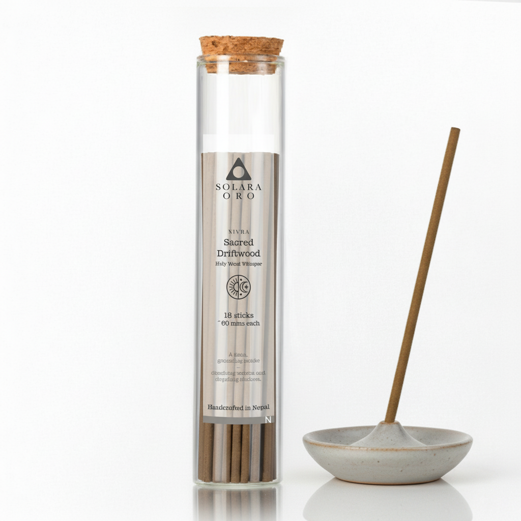 Sacred Driftwood – NIVRA Collection Tibetan Palo Santo Incense (18 Sticks, ~60 mins)
