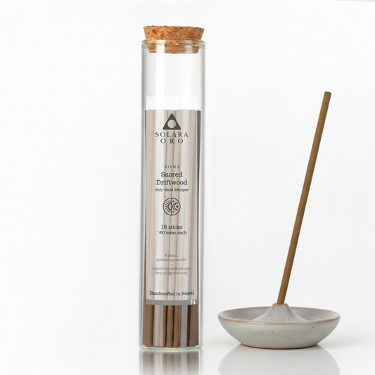 Sacred Driftwood – NIVRA Collection Tibetan Palo Santo Incense (18 Sticks, ~60 mins)