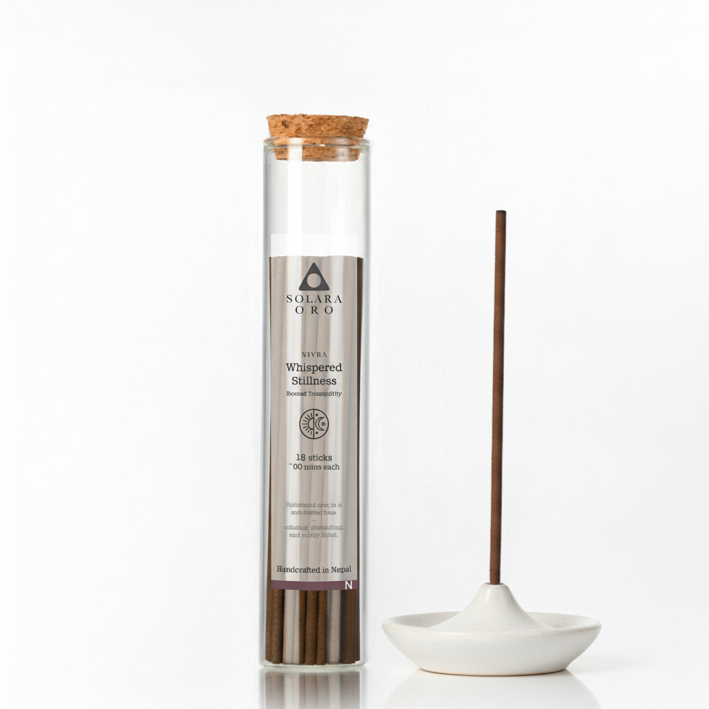 Whispered Stillness – NIVRA Collection Tibetan Spikenard Incense (18 Sticks, ~60 mins)