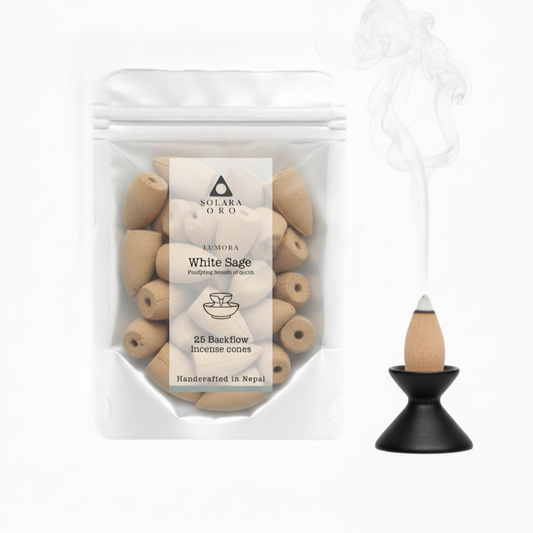 White Sage – LUMORA Collection Backflow Incense Cones (25 Cones)