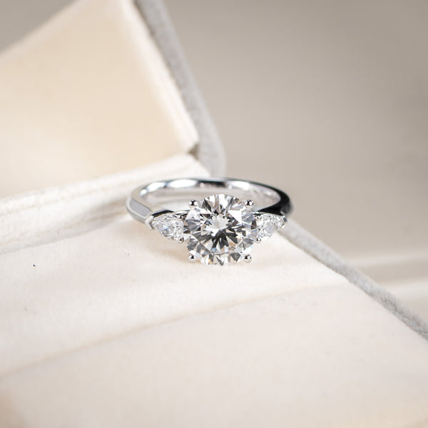 Diamond ring on a soft white background